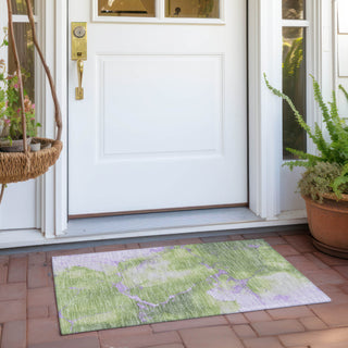 Piper Looms Chantille Abstract ACN1790 Aloe Machine Washable Area Rug Scatter Outdoor Lifestyle Image Feature