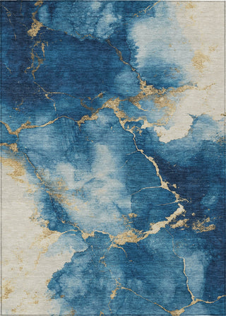 Piper Looms Chantille Abstract ACN1790 Navy Machine Washable Area Rug main image