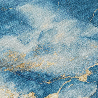 Piper Looms Chantille Abstract ACN1790 Navy Machine Washable Area Rug Swatch Image