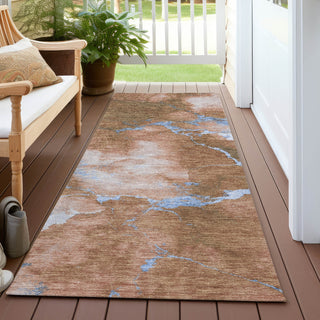 Piper Looms Chantille Abstract ACN1790 Terracotta Machine Washable Area Rug Runner Outdoor Lifestyle Image Feature