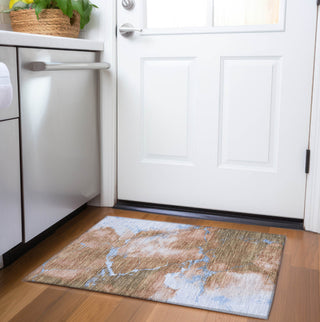 Piper Looms Chantille Abstract ACN1790 Terracotta Machine Washable Area Rug Scatter Lifestyle Image Feature