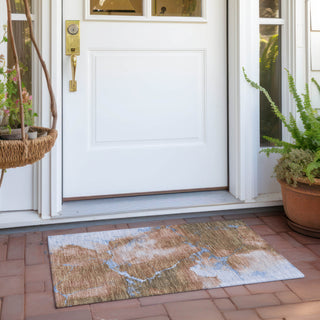Piper Looms Chantille Abstract ACN1790 Terracotta Machine Washable Area Rug Scatter Outdoor Lifestyle Image Feature