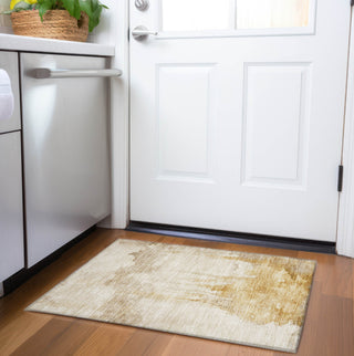 Piper Looms Chantille Modern ACN1791 Gold Machine Washable Area Rug Scatter Lifestyle Image Feature