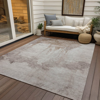 Piper Looms Chantille Modern ACN1791 Taupe Machine Washable Area Rug Outdoor Lifestyle Image Feature