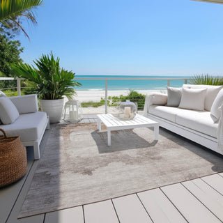 Piper Looms Chantille Modern ACN1791 Taupe Machine Washable Area Rug Outdoor Lifestyle Image Feature