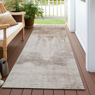 Piper Looms Chantille Modern ACN1791 Taupe Machine Washable Area Rug Runner Outdoor Lifestyle Image Feature