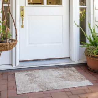 Piper Looms Chantille Modern ACN1791 Taupe Machine Washable Area Rug Scatter Outdoor Lifestyle Image Feature