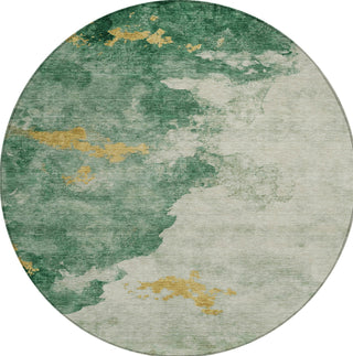 Piper Looms Chantille Modern ACN1792 Emerald Machine Washable Area Rug Round Main Image