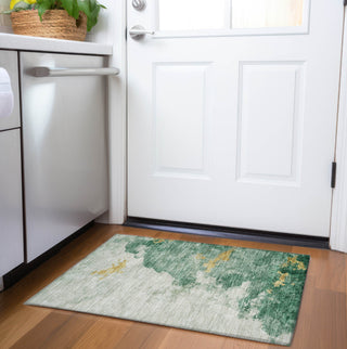 Piper Looms Chantille Modern ACN1792 Emerald Machine Washable Area Rug Scatter Lifestyle Image Feature