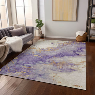 Piper Looms Chantille Modern ACN1794 Purple Machine Washable Area Rug Lifestyle Image Feature