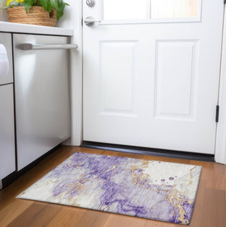 Piper Looms Chantille Modern ACN1794 Purple Machine Washable Area Rug Scatter Lifestyle Image Feature