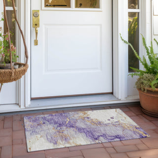 Piper Looms Chantille Modern ACN1794 Purple Machine Washable Area Rug Scatter Outdoor Lifestyle Image Feature