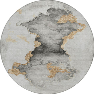 Piper Looms Chantille Modern ACN1795 Gray Machine Washable Area Rug Round Main Image