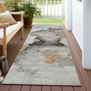 Piper Looms Chantille Modern ACN1795 Gray Machine Washable Area Rug Runner Outdoor Lifestyle Image Feature