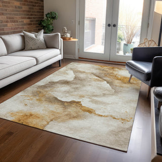 Piper Looms Chantille Modern ACN1796 Beige Machine Washable Area Rug Lifestyle Image Feature