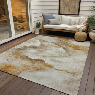 Piper Looms Chantille Modern ACN1796 Beige Machine Washable Area Rug Outdoor Lifestyle Image Feature