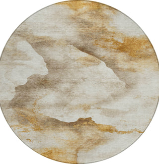 Piper Looms Chantille Modern ACN1796 Beige Machine Washable Area Rug Round Main Image