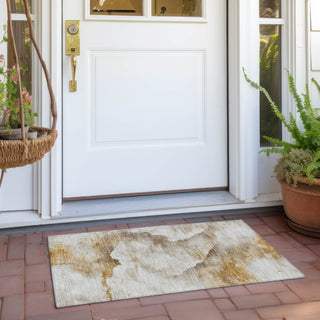 Piper Looms Chantille Modern ACN1796 Beige Machine Washable Area Rug Scatter Outdoor Lifestyle Image Feature