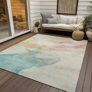 Piper Looms Chantille Modern ACN1797 Pearl Machine Washable Area Rug Outdoor Lifestyle Image Feature
