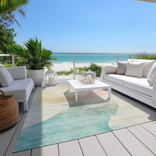 Piper Looms Chantille Modern ACN1797 Pearl Machine Washable Area Rug Outdoor Lifestyle Image Feature