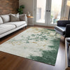 Piper Looms Chantille Floral ACN1798 Emerald Machine Washable Area Rug Lifestyle Image Feature