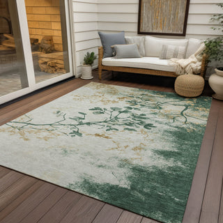 Piper Looms Chantille Floral ACN1798 Emerald Machine Washable Area Rug Outdoor Lifestyle Image Feature
