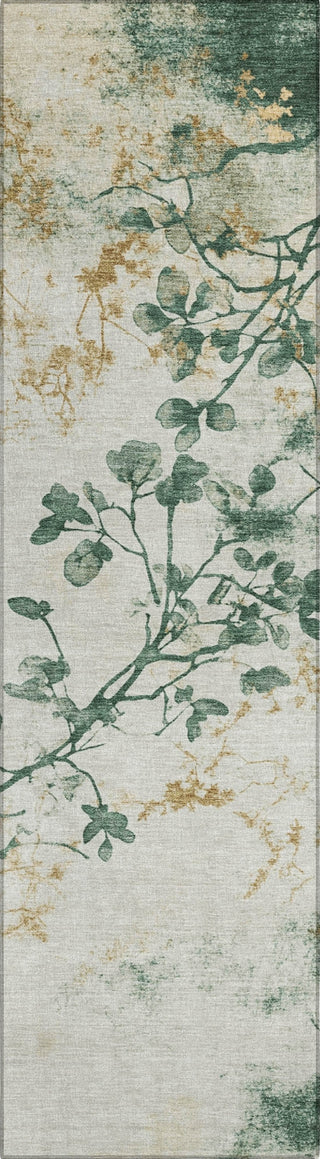 Piper Looms Chantille Floral ACN1798 Emerald Machine Washable Area Rug Runner Main Image