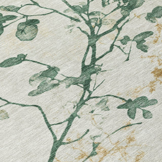 Piper Looms Chantille Floral ACN1798 Emerald Machine Washable Area Rug Swatch Image