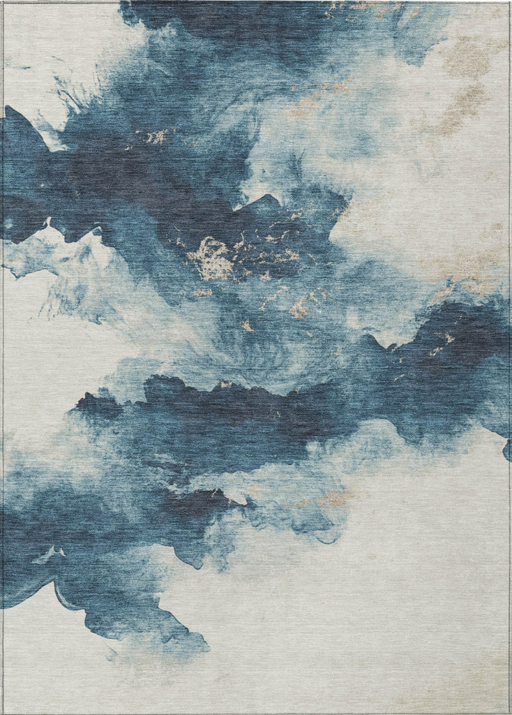 Piper Looms Chantille Modern ACN1801 Navy Machine Washable Area Rug main image