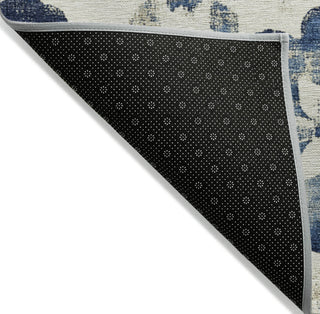 Piper Looms Chantille Floral ACN1802 Navy Machine Washable Area Rug Backing Image