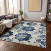 Piper Looms Chantille Floral ACN1802 Navy Machine Washable Area Rug Lifestyle Image Feature