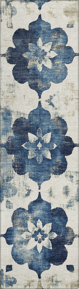 Piper Looms Chantille Floral ACN1802 Navy Machine Washable Area Rug Runner Main Image