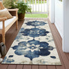 Piper Looms Chantille Floral ACN1802 Navy Machine Washable Area Rug Runner Outdoor Lifestyle Image Feature