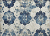 Piper Looms Chantille Floral ACN1802 Navy Machine Washable Area Rug Scatter Main Image
