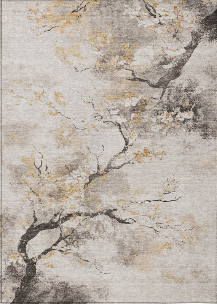 Piper Looms Chantille Floral ACN1804 Putty Machine Washable Area Rug main image