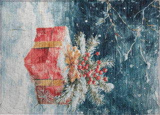 Piper Looms Chantille Christmas ACN1805 Blue Machine Washable Area Rug Scatter Main Image