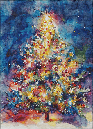 Piper Looms Chantille Christmas ACN1806 Navy Machine Washable Area Rug main image