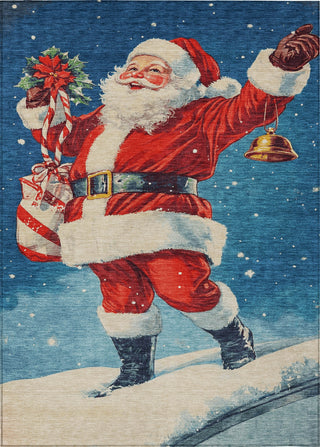 Piper Looms Chantille Christmas ACN1807 Blue Machine Washable Area Rug main image