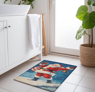 Piper Looms Chantille Christmas ACN1807 Blue Machine Washable Area Rug Scatter Lifestyle Image Feature