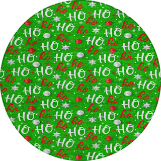 Piper Looms Chantille Christmas ACN1810 Green Machine Washable Area Rug Round Main Image