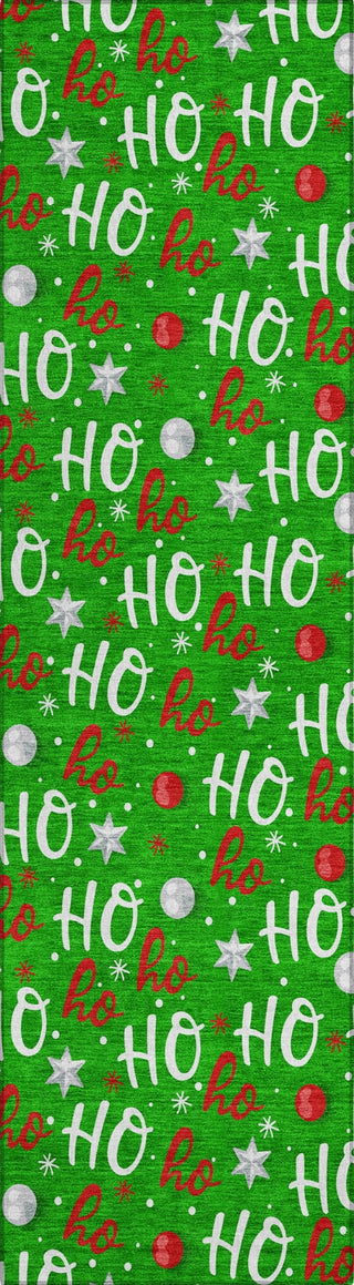 Piper Looms Chantille Christmas ACN1810 Green Machine Washable Area Rug Runner Main Image