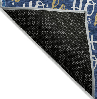 Piper Looms Chantille Christmas ACN1810 Navy Machine Washable Area Rug Backing Image