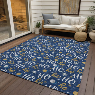 Piper Looms Chantille Christmas ACN1810 Navy Machine Washable Area Rug Outdoor Lifestyle Image Feature