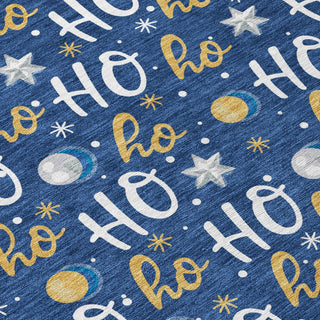 Piper Looms Chantille Christmas ACN1810 Navy Machine Washable Area Rug Swatch Image