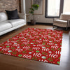 Piper Looms Chantille Christmas ACN1810 Red Machine Washable Area Rug Lifestyle Image Feature