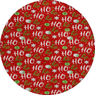 Piper Looms Chantille Christmas ACN1810 Red Machine Washable Area Rug Round Main Image