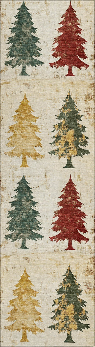 Piper Looms Chantille Christmas ACN1811 Ivory Machine Washable Area Rug Runner Main Image