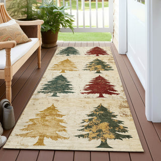 Piper Looms Chantille Christmas ACN1811 Ivory Machine Washable Area Rug Runner Outdoor Lifestyle Image Feature