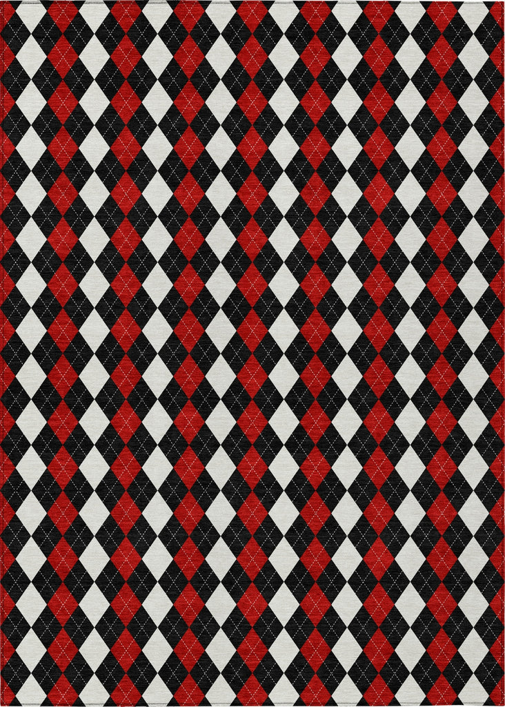 Piper Looms Chantille Christmas ACN1812 Black Machine Washable Area Rug main image