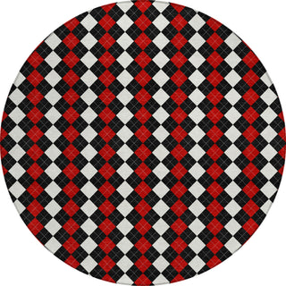 Piper Looms Chantille Christmas ACN1812 Black Machine Washable Area Rug Round Main Image
